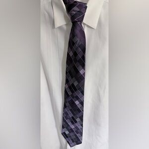 Calvin Klein Collection Purple Patterned Silk Tie